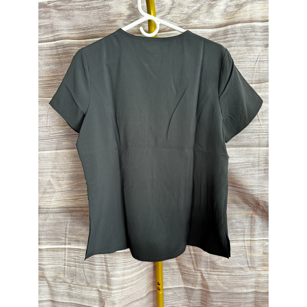 Dickies Riveting Women's Pewter Gray V-Neck Tuckable Scrub Top - Picture 4 of 5
